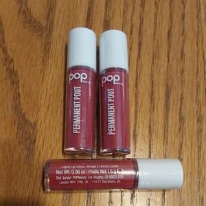 Pop Beauty Permanent Pout Liquid Lipstick - Bubbly Berry- Travel Size (3)